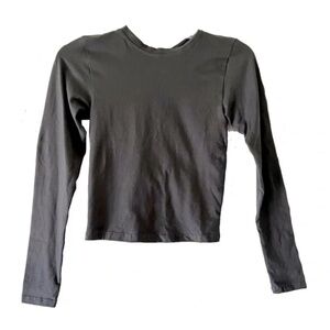 Motel Rocks | New Black Suratmi Long Sleeve Open Back Cropped Top, Small